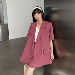 Short-sleeve Safety Pin Blazer/ Shorts