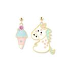 Non-matching Glaze Unicorn & Ice Cream Dangle Earring