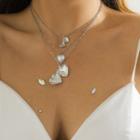 Heart Pendant Alloy Layered Alloy Necklace
