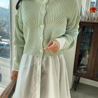 Pastel Drop-shoulder Ribbed Cardigan