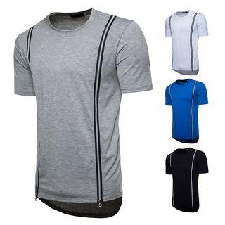 Short-sleeve Zip-up T-shirt