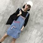 Lettering Strap Dungaree Dress