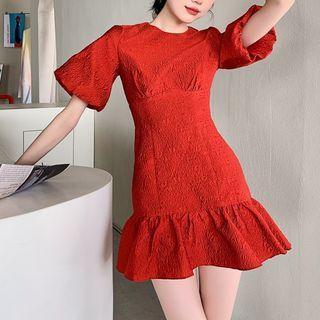 Short Sleeve Mermaid Mini Dress