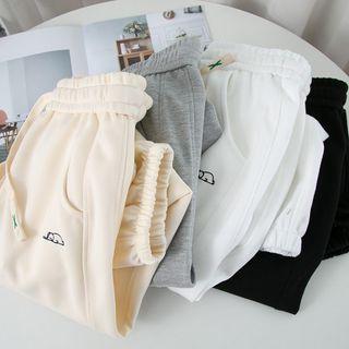 Elephant Print Drawstring Sports Pants