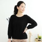 Cable-knit Sweater Black - One Size