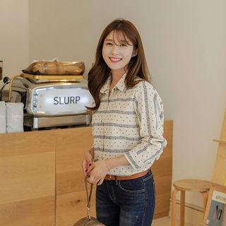 Button-side Loose-fit Patterned Shirt