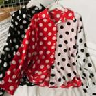 Two-tone Dotted Loose Shirt