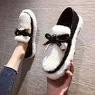 Bow-accent Fleece Loafers