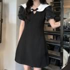 Short-sleeve Layered Collar Mini A-line Dress