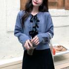 Ribbon Cardigan / Strappy A-line Dress