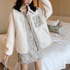 Tweed A-line Skirt / Fleece Jacket