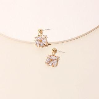 Faux Crystal Earring 1 Pair - Gold - One Size