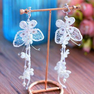 Wedding Butterfly Floral Drop Earring