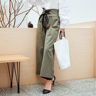 Cross-strap High-waist Wide-leg Pants