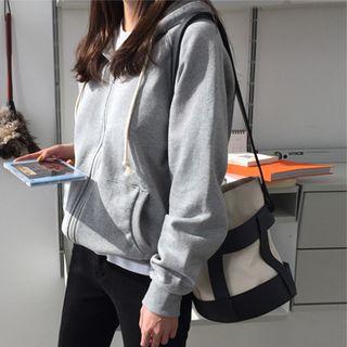 Raglan-sleeve Zip-up Hoodie