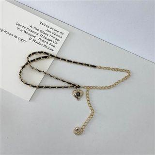 Heart Metal Chain Belt Black - One Size