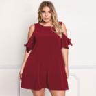 Cutout-shoulder Bow-tied Tunic