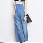 Washed Wide Leg Dungaree