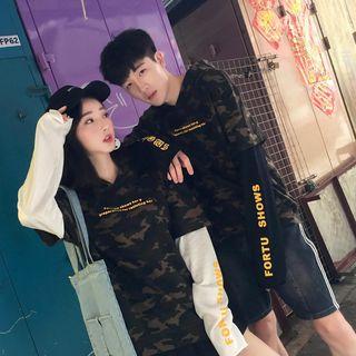Couple Matching Inset Sleeve T-shirt