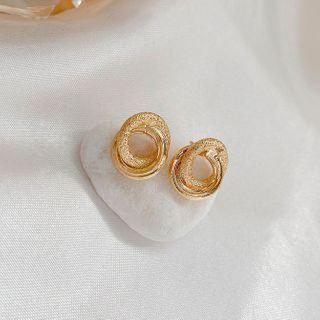 Alloy Hoop Earring Ke2106 - Gold - One Size