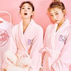 Bunny-appliqu  Coral-fleece Robe