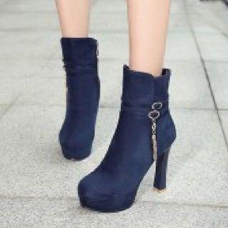Tasseled High Heel Short Boots