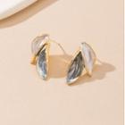 S925 Sterling Silver Leaf Stud Earrings White & Silver - 1 Pair - One Size
