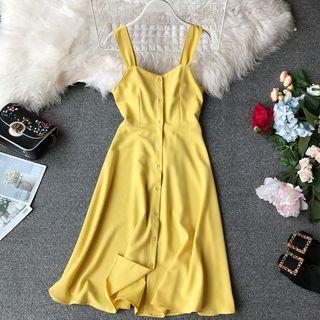 Bow-back High-waist Sleeveless Dress