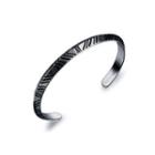 Fashion And Simple Plated Black Geometric Round 316l Stainless Steel Bangle Black - One Size