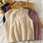 Argyle Button-up Knit Vest In 8 Colors