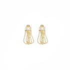 Rhinestone Chained Alloy Fringed Earring E1997-2 - 1 Pair - Gold - One Size