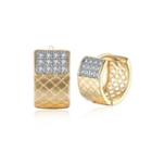 Elegant And Sparkling Plated Champagne Gold Geometric Cubic Zircon Earrings Champagne - One Size