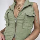 Zip-up Cargo Tank Top