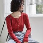 Plain Cardigan / Washed Harem Jeans