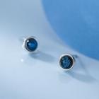 Glass Sterling Silver Earring 1 Pair - Blue - One Size