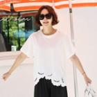 Laced-hem T-shirt
