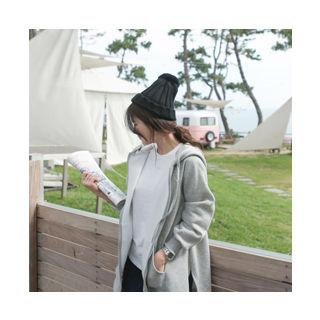 Slit-side Hooded Zip-up Jacket