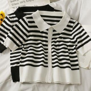 Slim-fit Striped Knit Shirt