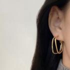 Rectangle Alloy Earring E4409 - 1 Pair - 925 Silver - Gold - One Size