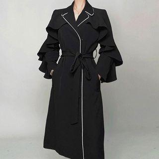 Ruffled Tie-front Jacket