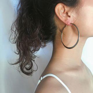 Alloy Hoop Earring 1 Pair - 0204 - Gold - One Size