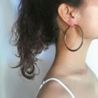 Alloy Hoop Earring 1 Pair - 0204 - Gold - One Size