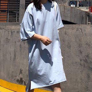 Plain Loose-fit T-shirt Dress