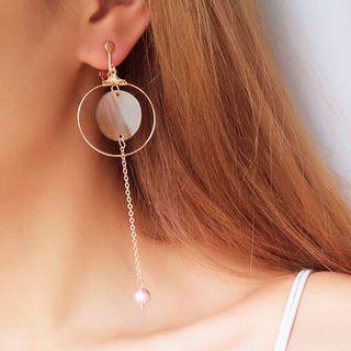 Non-matching Pearl Scallop Drop Earrings
