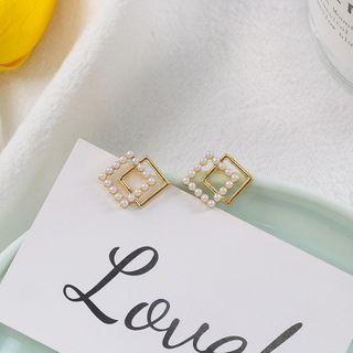 Geometric Beaded Stud Earrings Era081 - 04