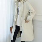 Hooded Stand-collar Long Safari Coat