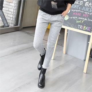 Drawstring-waist Zip-detail Pants