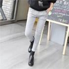 Drawstring-waist Zip-detail Pants