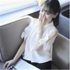 Short-sleeve Cutout Shirt