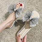 Dotted Ribbon Flat Slide Sandals